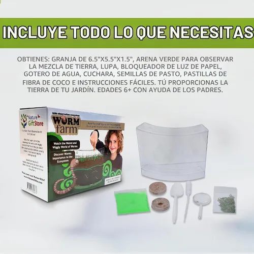 Vista 5 de Kids Gusano Granja Observación Kit se envía con Live gusanos