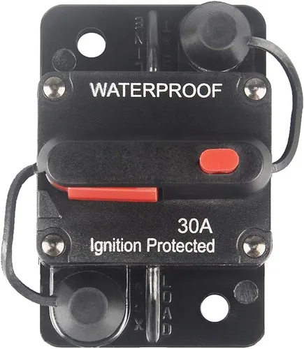 Vista 26 de Interruptor de circuitos manual para audio, 100 A/150 A, con botón, 12 V-24 V, CC, fusible, para sistemas de audio, para lancha, automóvil WA100A