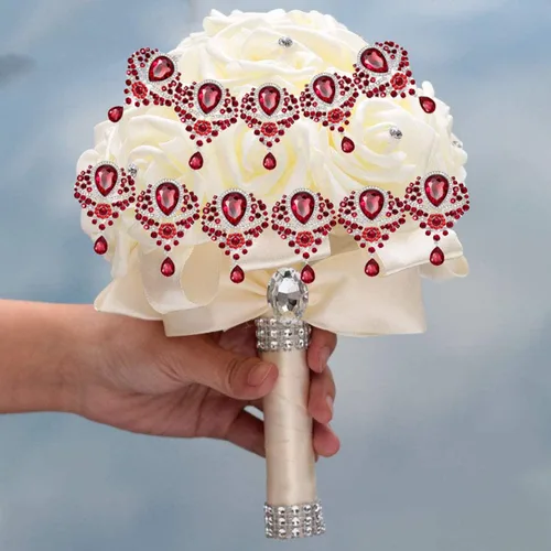 Vista 4 de Broche de diamantes de imitación de cristal grande para boda, accesorios para boda, para mujer