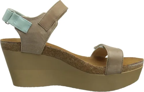 Vista 6 de Naot Sandalia Miracle Wedge para mujer, Gris Lagarto Multi piel