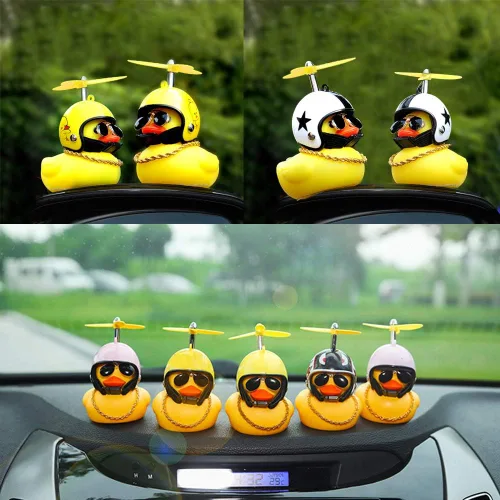 Vista 7 de wonuu - Adornos de goma para coche, diseño de pato, color amarillo