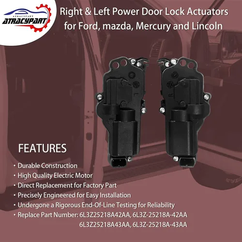 Vista 2 de Kit de actuadores de cerradura de puerta eléctrica para lado izquierdo y derecho para Ford F150 F250 F350 F450 Excursion Expedition Mustang y más