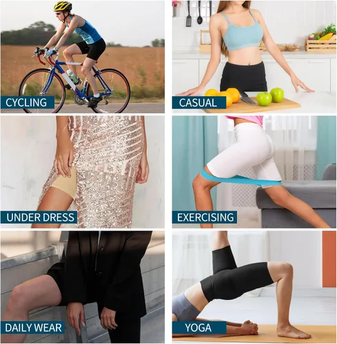 Vista 5 de Paquete de 2 pantalones cortos para mujer, cómodos pantalones cortos para debajo de los vestidos, pantalones cortos sin costuras antirozaduras