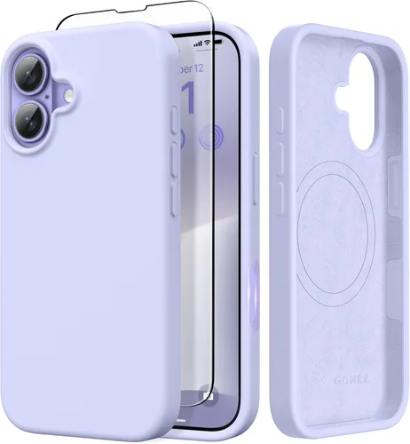 Vista 166 de GONEZ Funda magnética para iPhone 14, compatible con Magsafe, con protector de pantalla + protector de cámara, forro de microfibra antiarañazos