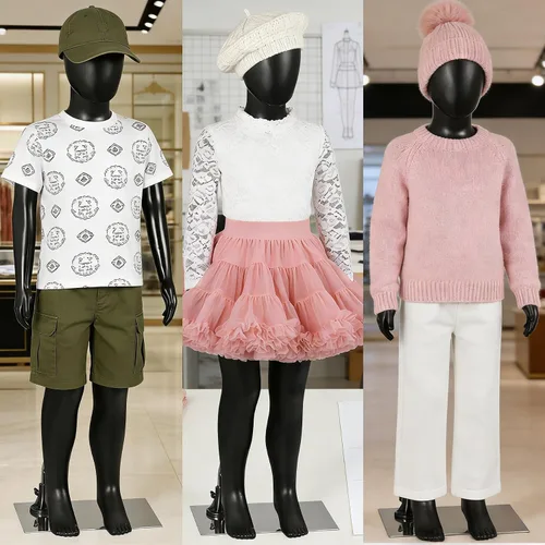 Vista 7 de Child Full Body Mannequin 43.3 Inch Sewing Dress Model Stand Realistic Display Manikin with Adjustable Posture, Turnable Head, Flexible Limbs, Black