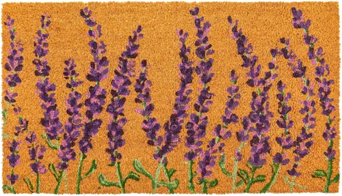 Vista 12 de Juvale Tapete floral de fibra de coco – 17 x 30 pulgadas, natural y moderno – Tapete de bienvenida al aire libre para puerta delantera y patio