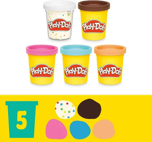 Vista 6 de Play-Doh Donut Drop Shop Playset, juguete de comida para jugar, artes y manualidades para niños, regalo de Pascua para niños a partir de 3 años