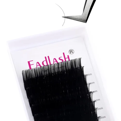 Vista 18 de Extensiones de pestañas de volumen regular, bandeja mixta, 0.03 mm, rizo B, 8-14 mm, de visón premium y seda, volumen de pestañas, suaves, mate