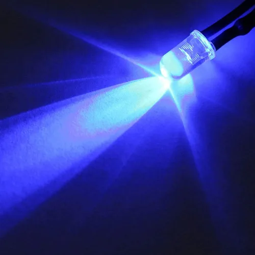 Vista 4 de uxcell 4pcs 0.197 in pre cableado LED, azul DC9-12V lente transparente, diodos emisores de luz