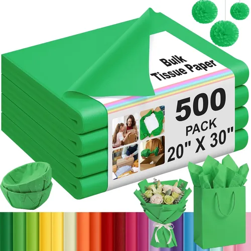 Vista 47 de Qilery - 500 hojas de papel de seda negro a granel para bolsas de regalo de 15 x 20 pulgadas, sin ácidos, para regreso a clases, papel de regalo