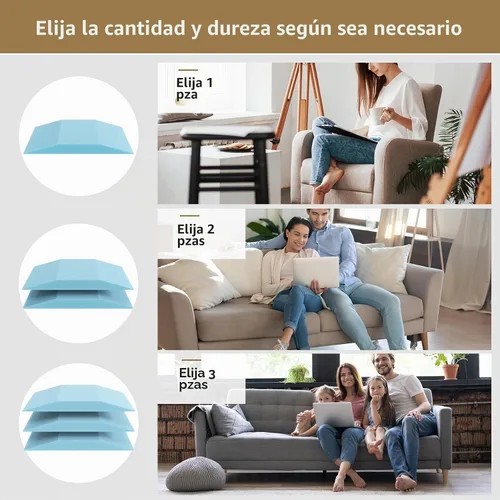 Vista 6 de Soporte de cojín de sofá para asiento caído, 20 x 20 x 2 pulgadas, espuma