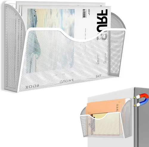 Vista 10 de Soporte magnético para archivos, organizador de carpetas de archivos, 1 bolsillos, estante de revistas colgante de oficina para archivadores