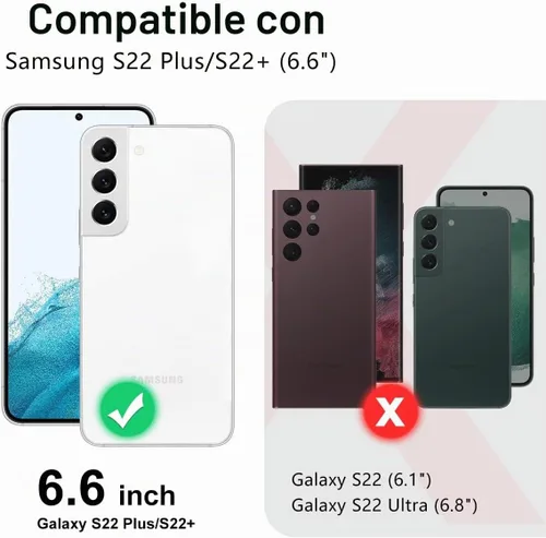 Vista 2 de Btscase Funda para Samsung Galaxy S22+/S22 Plus 5G, Patrón de Mármol 3 en 1 Resistente a Prueba de Golpes de Servicio Pesado Cuerpo Completo Rígida
