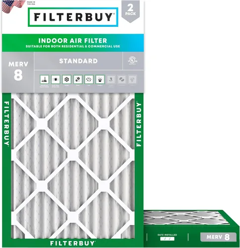 Vista 63 de Filterbuy Filtro de aire MERV 8 de 8 x 14 x 1 pulgadas para defensa contra el polvo y las alergias (paquete de 2), filtros electrostáticos plisados