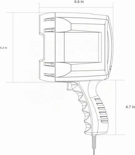 Vista 7 de GOODSMANN Proyector de mano de hasta 2000 lúmenes HID Spot Light con cargador de coche de 12 V CC activado, linterna de campamento para vela
