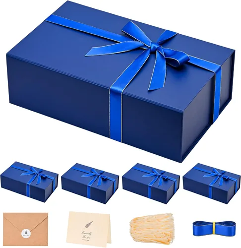 Vista 79 de LIFELUM Square Gift Box with Magnetic Lid, Card, Sticker, Ribbon, Shredded Paper Filler for Business, Wedding, Birthdays