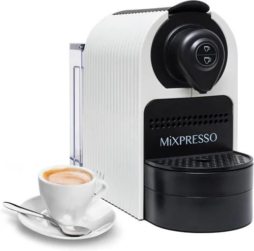Vista 6 de Mixpresso Cafetera espresso negra – Cafetera compacta de 1400 W de una sola porción compatible con cápsulas Nespresso OriginalLine, operación con un