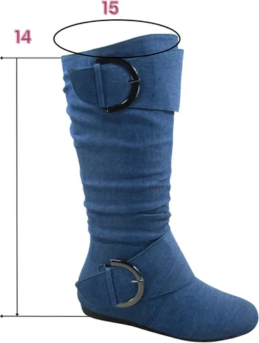 Vista 2 de TOP Moda Bank-81 - Hebilla de tacón plano con cremallera y punta redonda para mujer