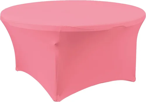 Vista 27 de Simply Elegant Mantel redondo ajustable de elastano Mantel de poliéster y elastano para cumpleaños, quinceañera, conferencias, lavable a Magenta