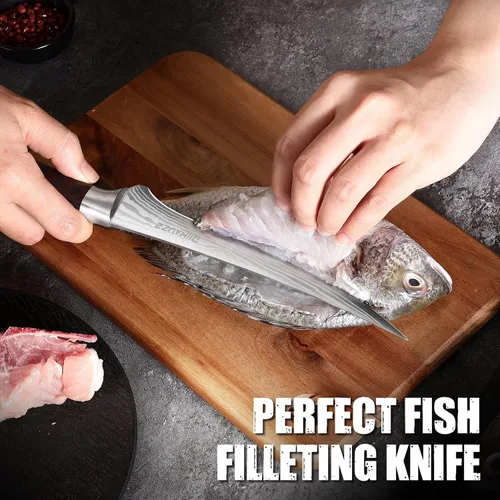 Vista 13 de DiiHAUZZ Cuchillo de filete de 7 pulgadas, cuchillo afilado para deshuesar