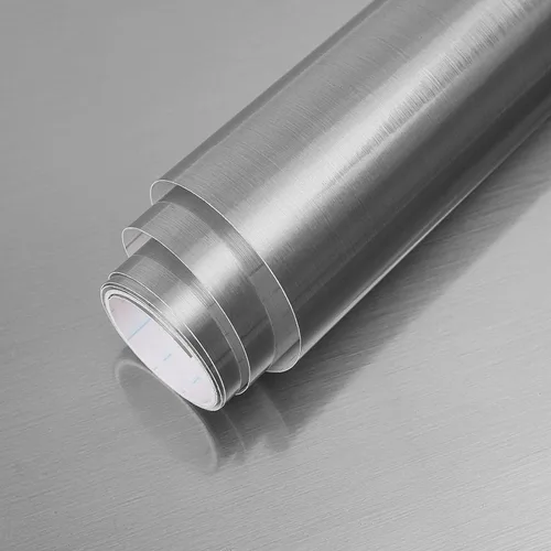 Vista 8 de Papel tapiz dorado de acero inoxidable extraíble para encimeras de despegar y pegar de 17.71 x 118 pulgadas, papel tapiz autoadhesivo y lavable