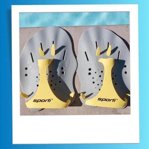 Vista 8 de Sporti - Palas de mano para natación - Palas de natación ligeras, correas ajustables de silicona