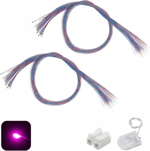 Vista 18 de 50 piezas pre-cableadas micro LED pre-soldadas 0402 SMD LED con accesorios de montaje para la construcción de modelos principiantes