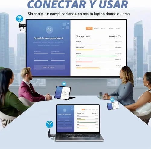 Vista 5 de Transmisor y receptor HDMI inalámbricos, 164.0 ft/165 pies, Plug and Play, hasta 8 RXs