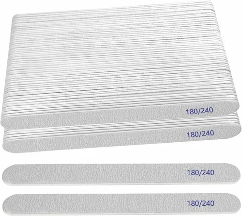 Vista 9 de Lima de uñas, pizarras de esmeril para uñas, grano 180/240, limas de uñas para uñas naturales, madera de doble cara, lima de uñas Emory profesional