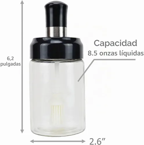 Vista 6 de EIKS Botella de aceite con cepillo de silicona para cocinar barbacoa cocina
