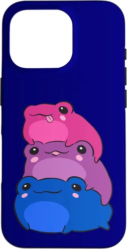 Vista 20 de Funda estética para iPhone 12/12 Pro Bisexual Flag Color Frogs Sutil Bi Pride LGBTQ