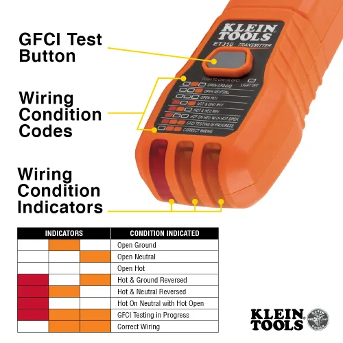 Vista 7 de Klein Tools Abrazadera digital 400A AC Auto-Ranging TRMS con buscador de disyuntores y probador de salida GFCI integrado