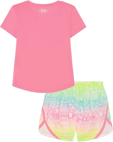 Vista 6 de Under Armour baby-girls Short Sleeve Shirt and Shorts Set, Durable Stretch and Lightweight