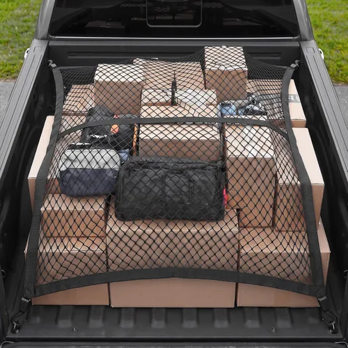 Vista 6 de Truck Cargo & Tailgate Net Set for 2013-2026 Silverado Sierra 1500-3500HD