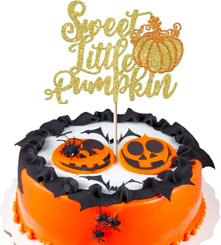 Vista 25 de Rsstarxi Paquete de 36 adornos para cupcakes de calabaza pequeña, revelación de género, baby shower, fiesta, decoración de tartas, calabaza