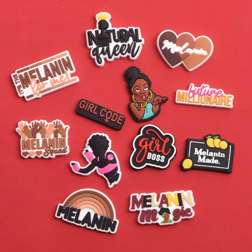 Vista 6 de MoreDays Shoe Charms Black lives Matter Decoration for Kids Boy Girls Women Party Favors Birthday Gifts 61020PCS