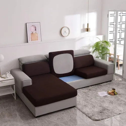 Vista 7 de Protege el cojín del sofá, funda de asiento de silla/sofá biplaza, protectores de cojín de alta elasticidad, poliéster y elastano, protege el cojín
