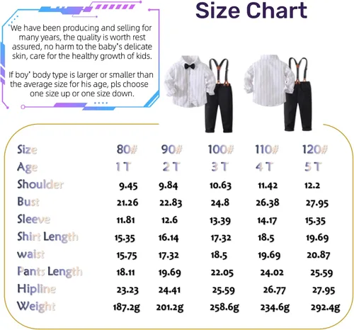 Vista 7 de Conjunto de 2 piezas para bebé, caballero blanco y negro con corbatín y pantalones para bebé, conjunto formal con tirantes