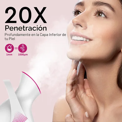 Vista 2 de Amconsure Vaporizador facial – vaporizador facial nano iónico, vaporizador de niebla cálida para sauna en el hogar, spa, humidificador para vapor