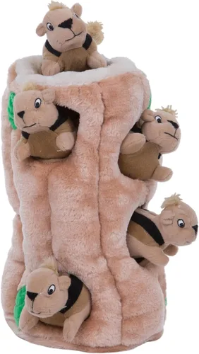 Vista 12 de Outward Hound Hide A Birthday Cake, rompecabezas de peluche con temática de cumpleaños para perros