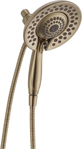 Vista 9 de Delta Grifo Cabezal de Ducha de Mano Dual 2-en-1 In2ition Touch-Clean de 5 Chorros con Manguera, Bronce Veneciano 58569-RB-PK