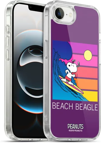 Vista 152 de Head Case Designs Funda de gel suave con licencia oficial de Peanuts Tropical Surf Snoopy Aloha Disco compatible con Apple iPhone 13 Mini Surf