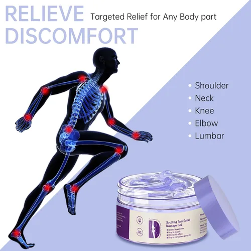 Vista 3 de 2 unidades de gel morado para el dolor de las articulaciones, gel de masaje calmante para aliviar el dolor, crema reparadora de articulaciones