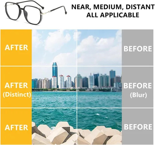 Vista 3 de Gafas de lectura bifocales, gafas de lectura de luz anti-azul portátiles de moda para mujer Negro