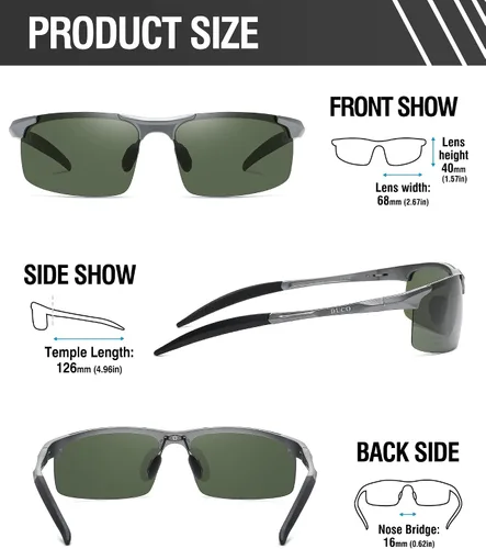 Vista 76 de Duco - Gafas de sol deportivas polarizadas para hombre con protección UV 8177s