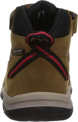 Vista 3 de KEEN Botas de senderismo unisex Ridge Flex de altura media de cuero impermeables para niños