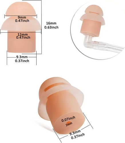 Vista 2 de HYS Auriculares ocultos de silicona suave y cómodos para radio, walkie talkie, insertos internos para oídos, orejeras, auriculares, auriculares