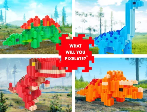 Vista 6 de Pix Brix Pixel Art Kit Puzzle Bricks – Serie Dinosaurio, Brachiosaurus – Juego de ladrillos de construcción patentado para recrear tu dinosaurio