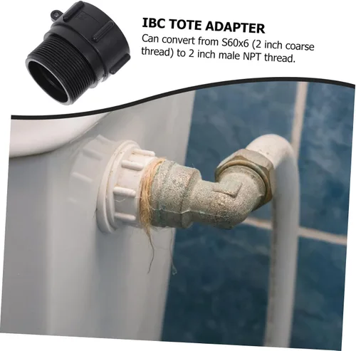 Vista 4 de Adaptador de asas Ibc resistente a Npt Conector con junta de tanque Ibc duradero para conexión a prueba de fugas y compatibilidad de manguera