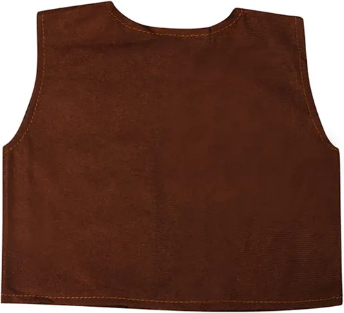 Vista 2 de CHICTRY Chaleco de vaquero occidental marrón para niños, disfraz de Halloween